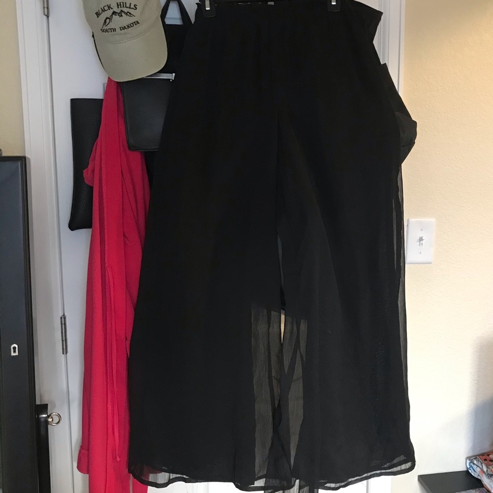 High waisted sheer flare bottoms